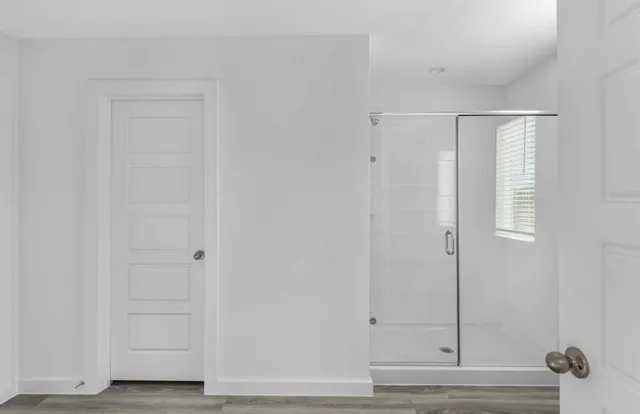 a view of a backyard with garden