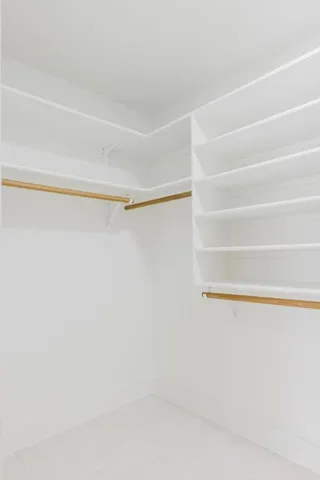 a view of small space with racks on the wall