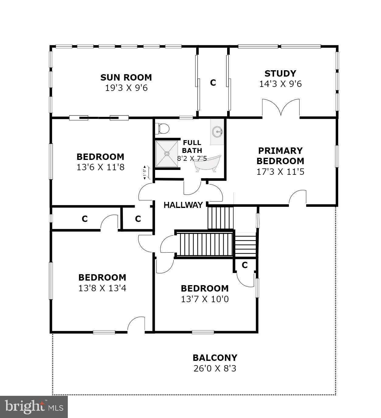 7212 Blair Road Northwest Washington, DC 20012 - Photo 53 of 55 Second Level Floor Plan