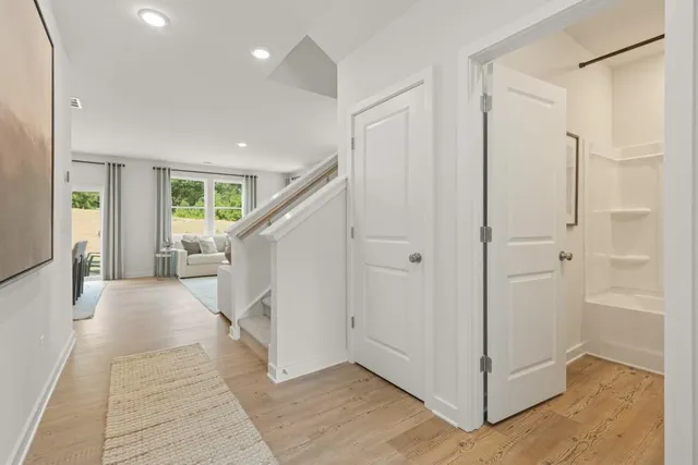 a view of entryway with livingroom and furniture