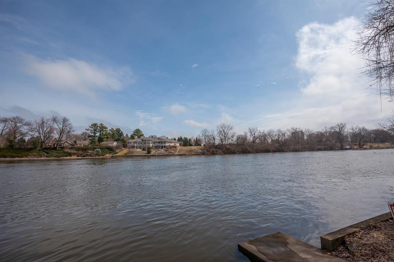 a view of a lake with outside space