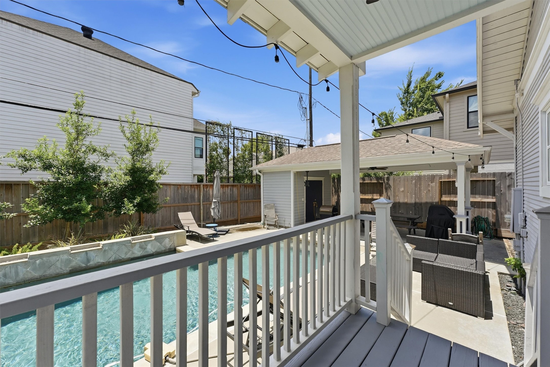 1114 Merrill Street Houston, TX 77009 - Photo 19 of 34 Walk directly out from the primary bedroom to the pool area.