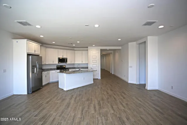 an empty room with closet