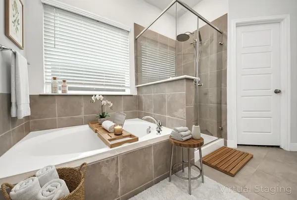 a bathroom with a sink double vanity and a mirror