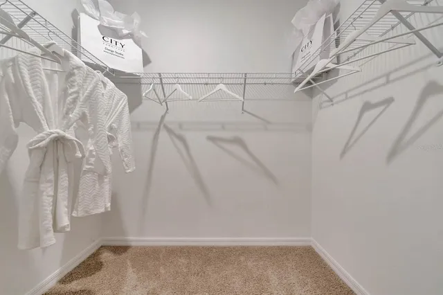 a view of a room with racks on the wall