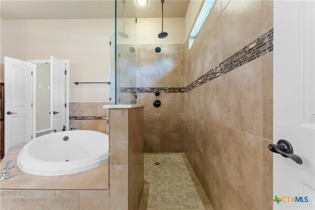 a bathroom with shower