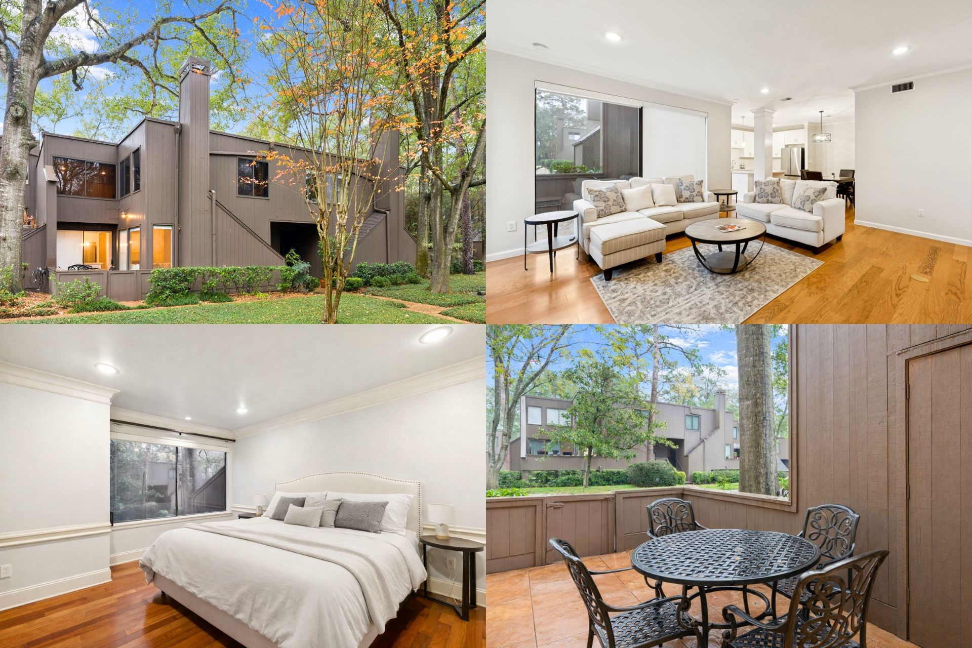 a view of a patio with couches table and chairs
