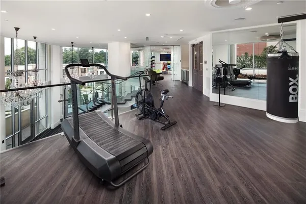 a view of a living room and dining room