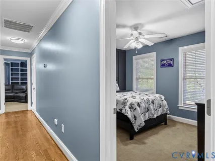 a view of a room with racks on the wall