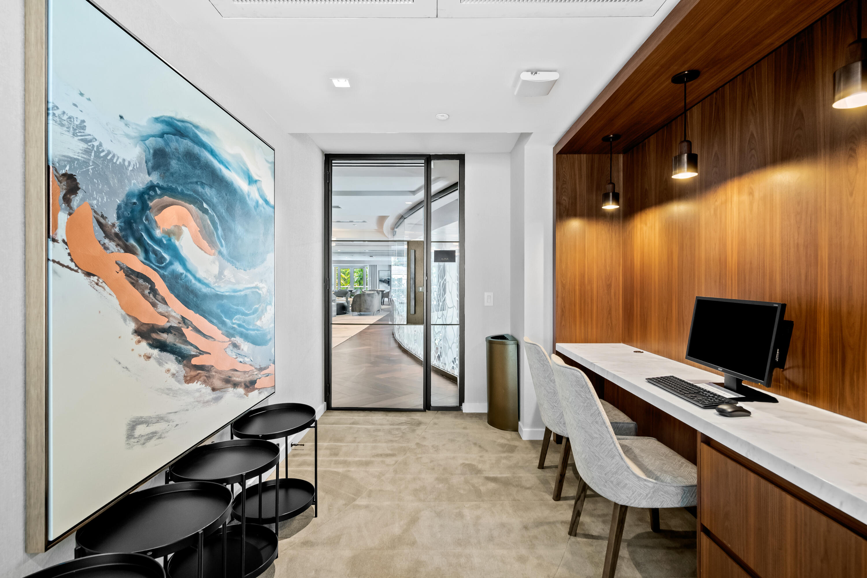 210 Southeast Mizner Boulevard, Unit 301 Boca Raton, FL 33432 - Photo 57 of 66 a workspace with furniture and window