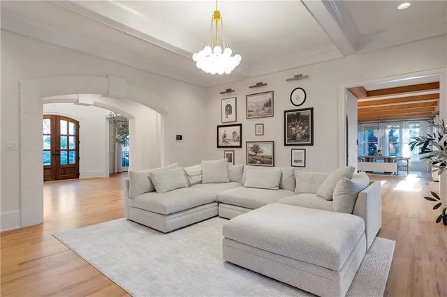 a view of a entryway with a tree