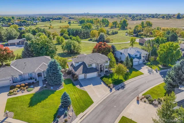 an aerial view of multiple house