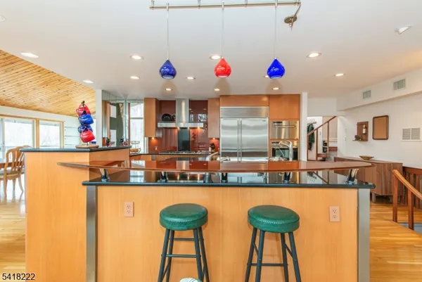 a kitchen with counter top space