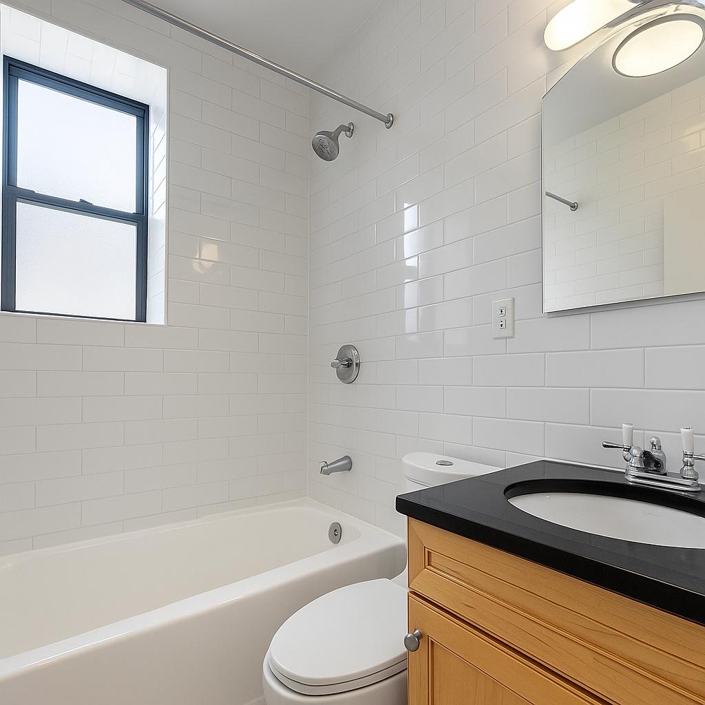 609 West 137th Street, Unit 26 Manhattan, NY 10031 - Photo 10 of 21 a bathroom with a sink a toilet and bathtub