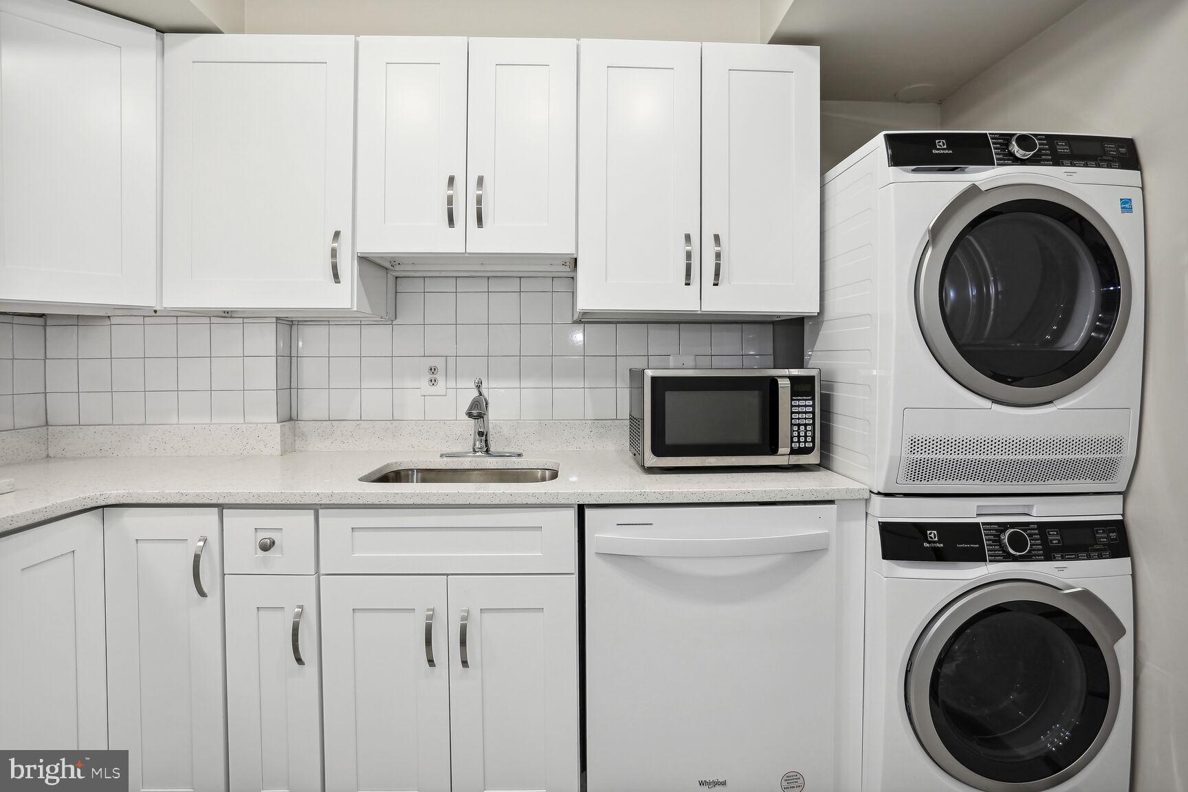 1245 13th Street Northwest, Unit 606 Washington, DC 20005 - Photo 13 of 33 a kitchen with stainless steel appliances white cabinets and a sink