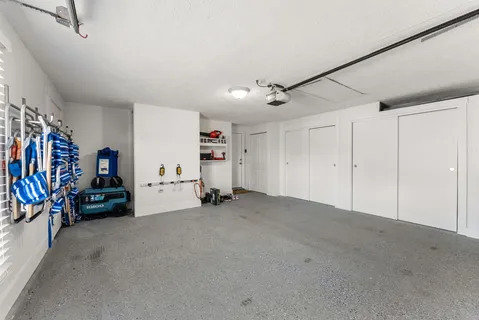 a view of a livingroom with gym equipment
