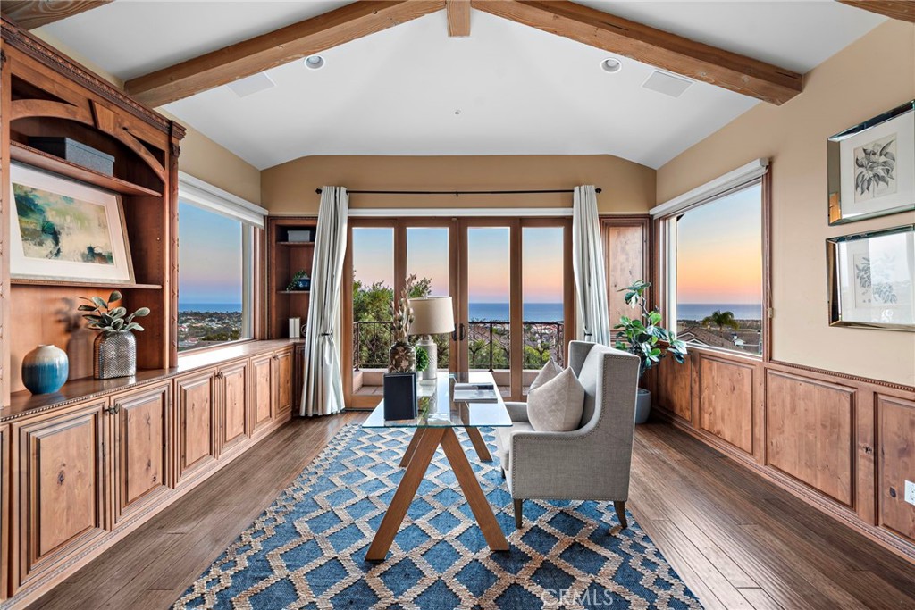 2009 Via Teca San Clemente, CA 92673 - Photo 6 of 52 Beautiful office with fireplace and vaulted beamed ceilings to enjoy the ocean views!!!