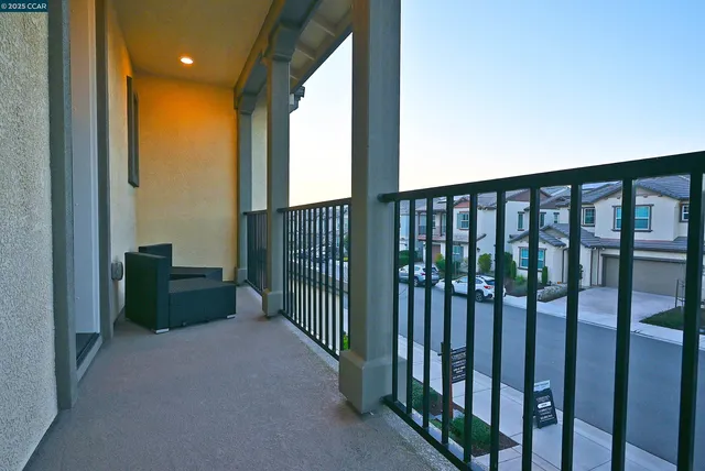 a view of city from a balcony
