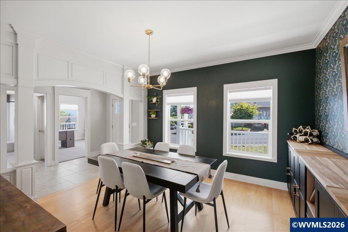 1492 Northwest Penny Lane Albany, OR 97321 - Photo 13 of 50 a view of a dining room with furniture window and outside view