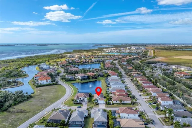 an aerial view of a city
