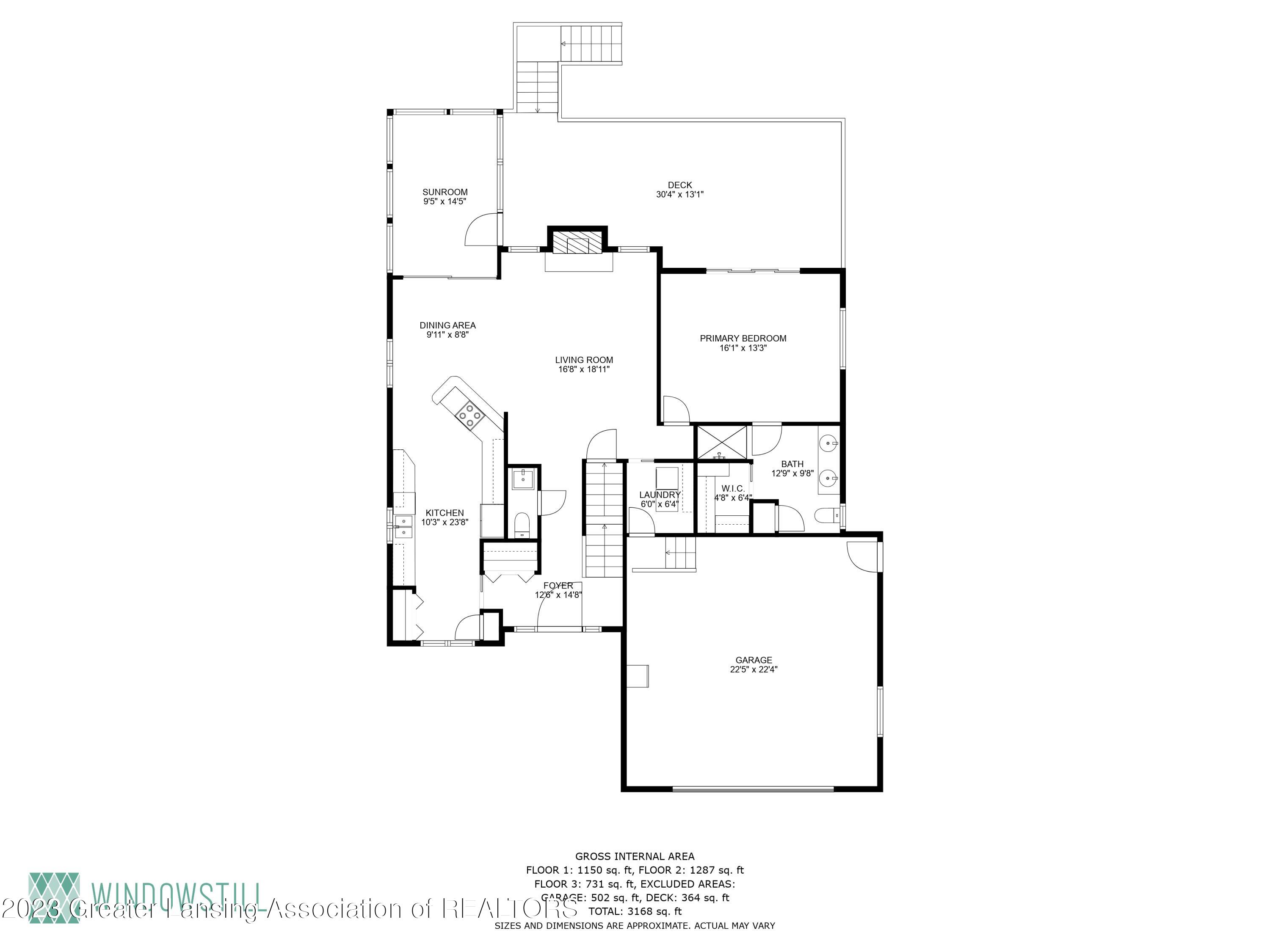 1906 South Royston Road Eaton Rapids, MI 48827 - Photo 69 of 71 1nd_floor_dimensions_1906_royston