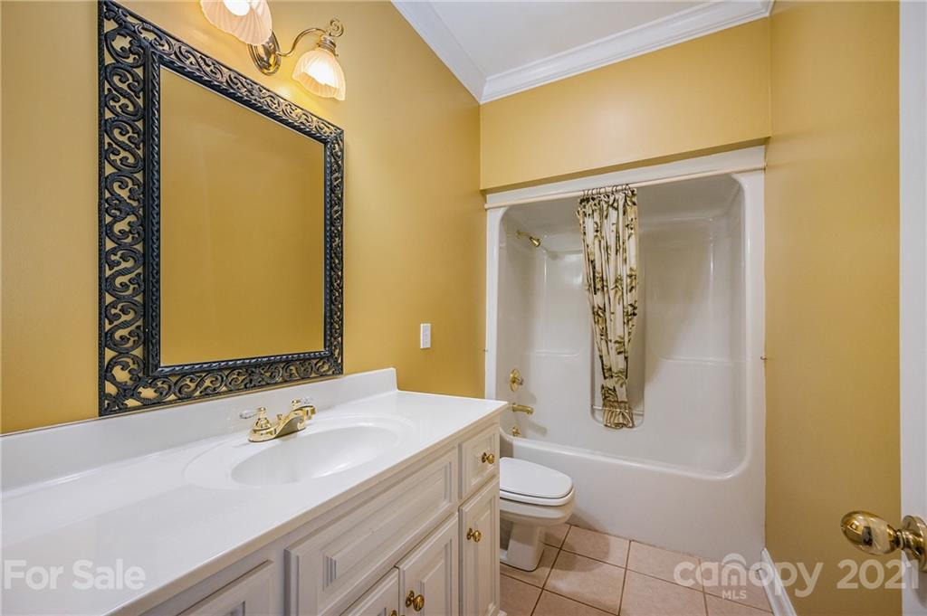 120 Pleasant Hill Road Landrum, SC 29356 - Photo 19 of 25 a bathroom with a granite countertop sink toilet and shower