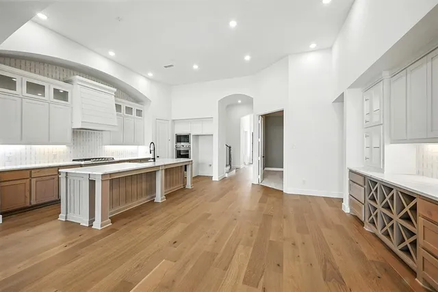 wooden floor and cabinet in a room