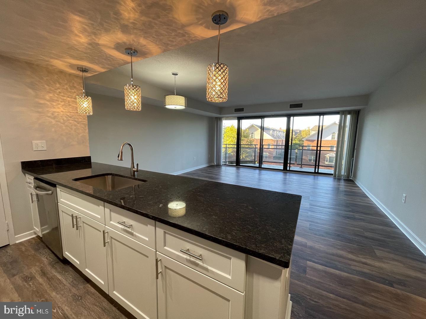 1530 Key Boulevard, Unit 326 Arlington, VA 22209 - Photo 23 of 47 a kitchen with granite countertop a sink a counter space and cabinets