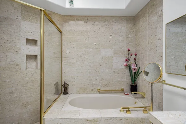 a bathroom with a sink and a bathtub