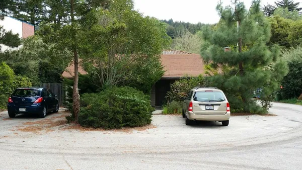 a car parked on the side of a road