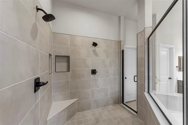 a bathroom with a shower