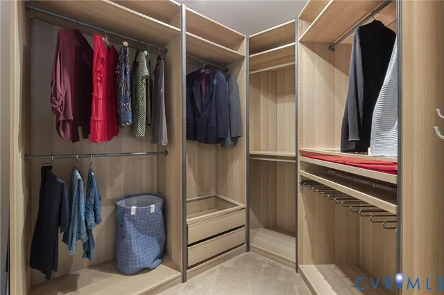 a view of a walk in closet