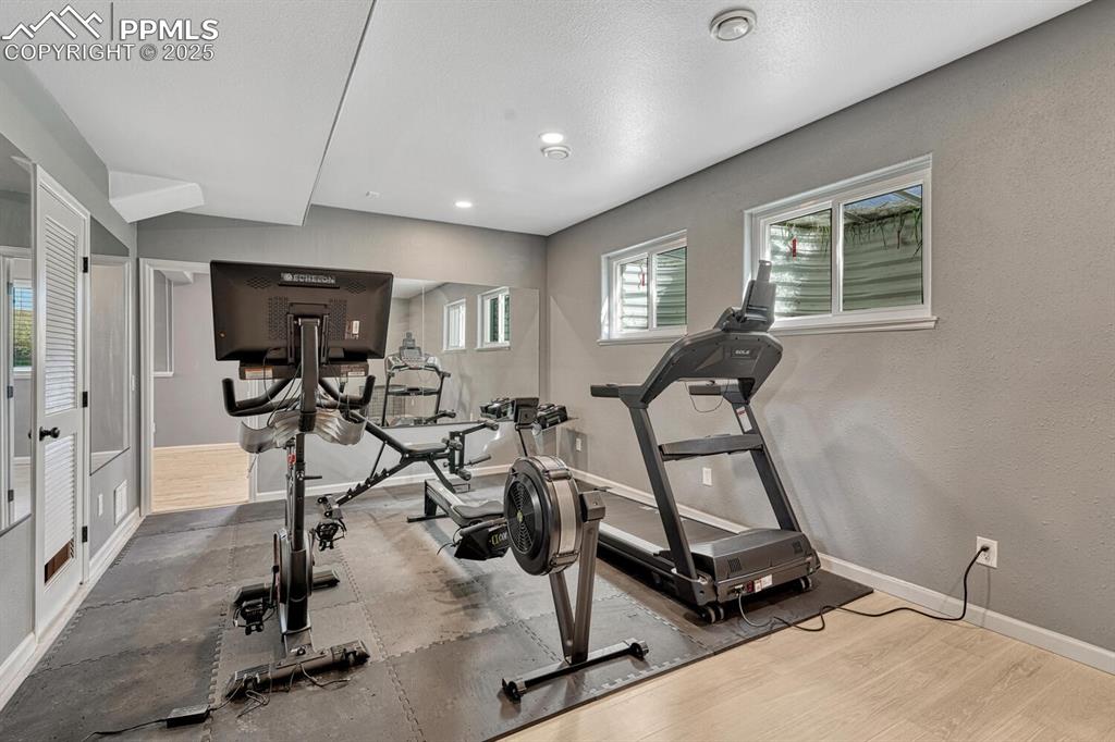 15371 Buck Creek Road Elbert, CO 80106 - Photo 26 of 50 a view of a room with gym equipment