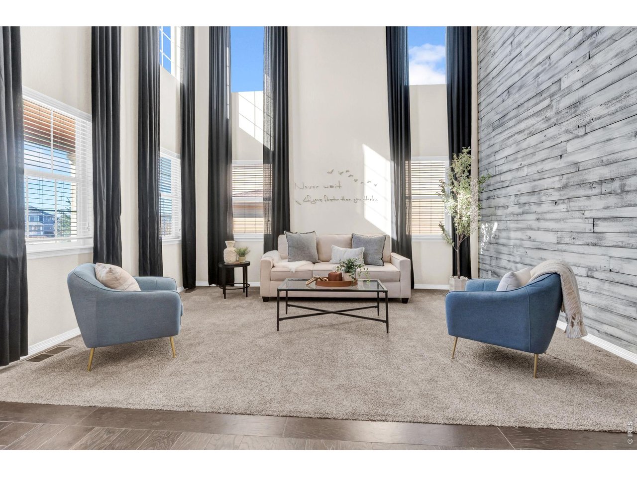 6028 Moran Road Timnath, CO 80547 - Photo 11 of 49 a living room with furniture and a fireplace