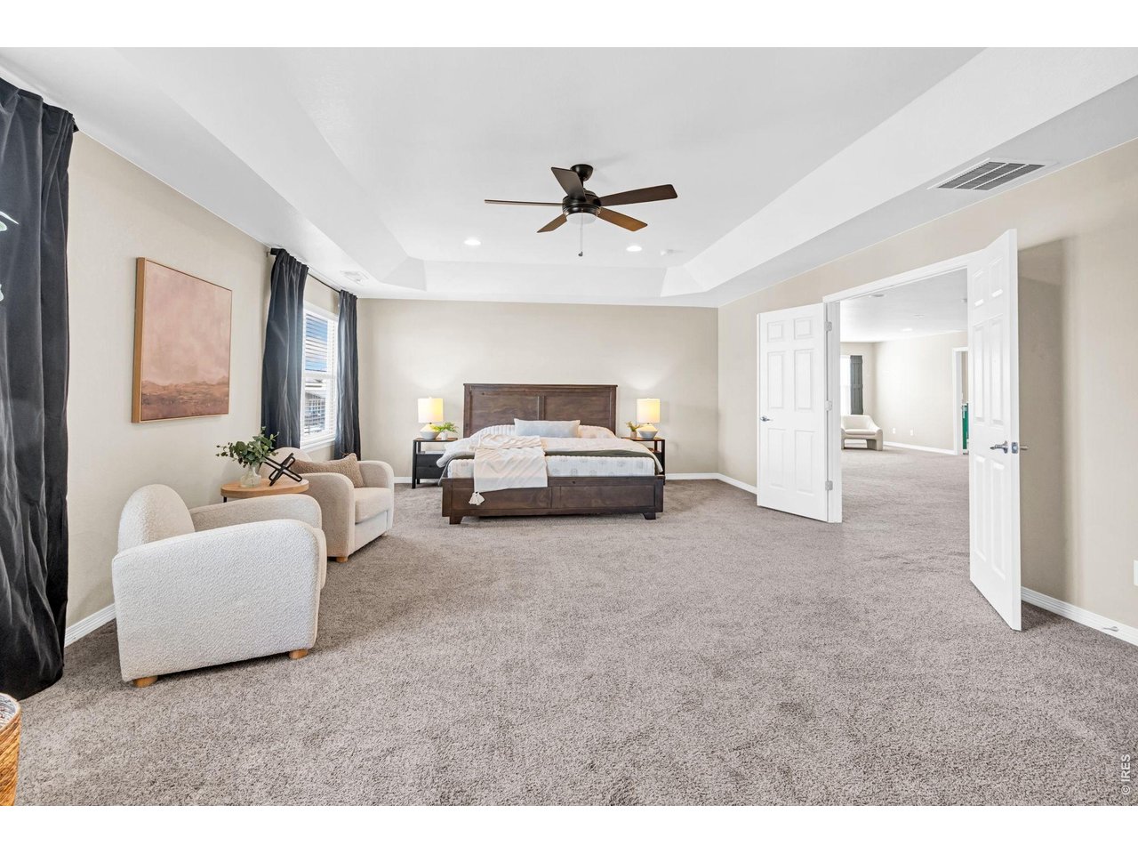 6028 Moran Road Timnath, CO 80547 - Photo 16 of 49 a living room with furniture and a ceiling fan