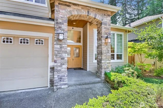 a front view of a house with shower