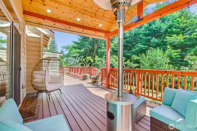 an aerial view of a house with balcony