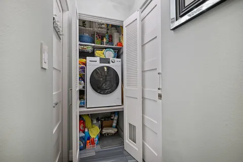 a view of a potted plant in a bathroom