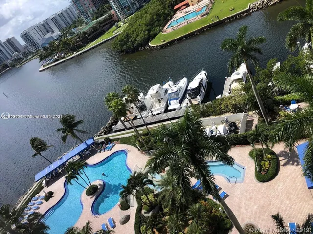 a view of a lake with building and lake view