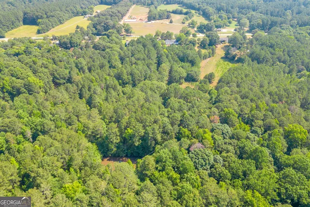 a view of a green field in the middle of a field