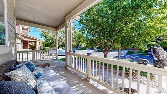 a view of a two chairs in the deck