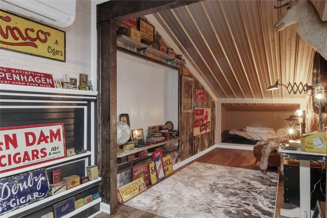 a view of a street with an outdoor space