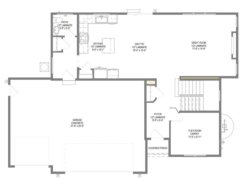 N118-w14940 Mistletoe Road Germantown, WI 53022 - Photo 4 of 5 First Floor Plan
