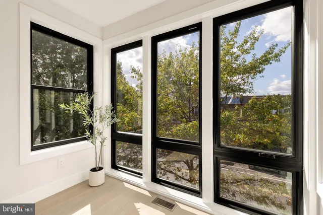 a view of a garden from a windows