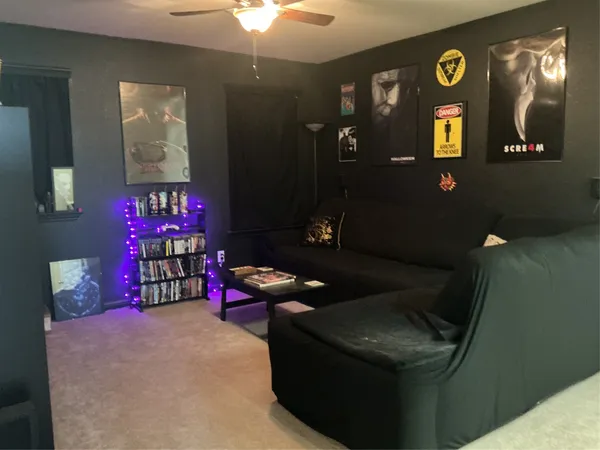 a living room with furniture