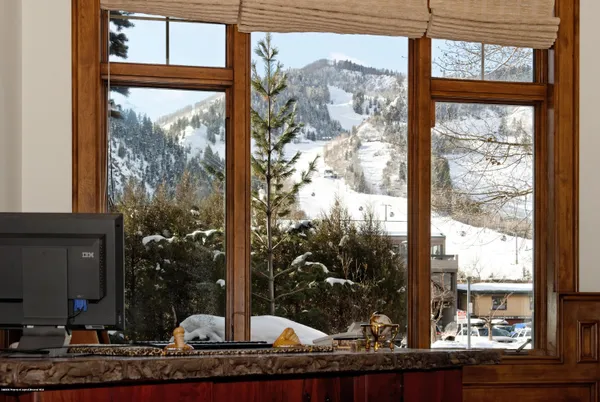 a view of a porch with a tree