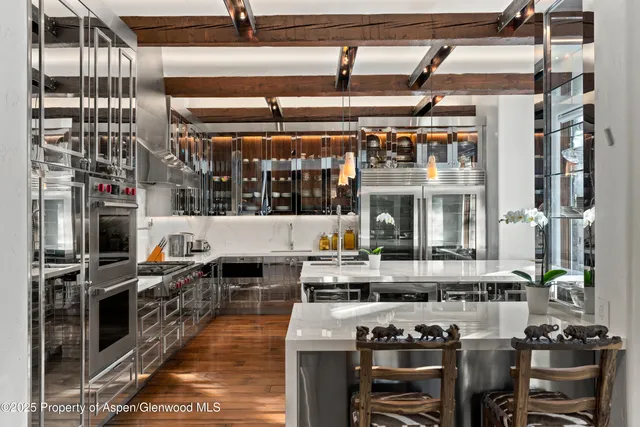 a kitchen with lots of counter top space