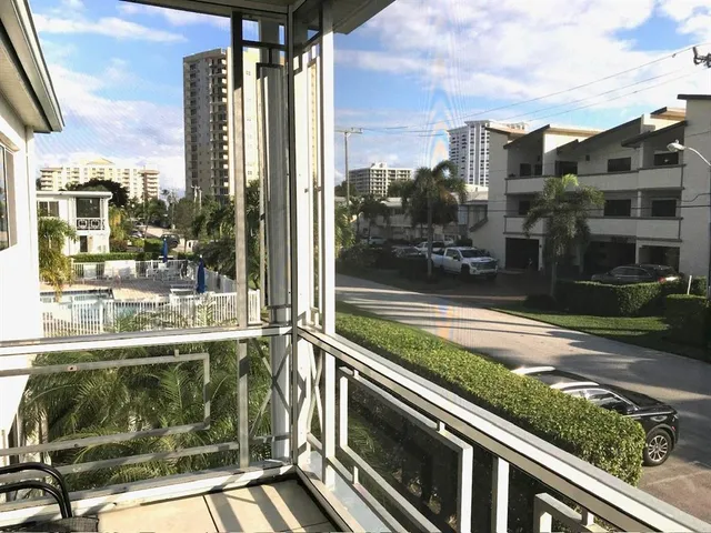a city view from a balcony