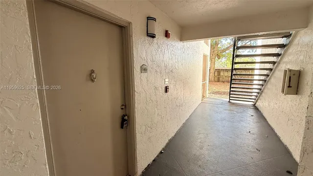 a view of a large white building