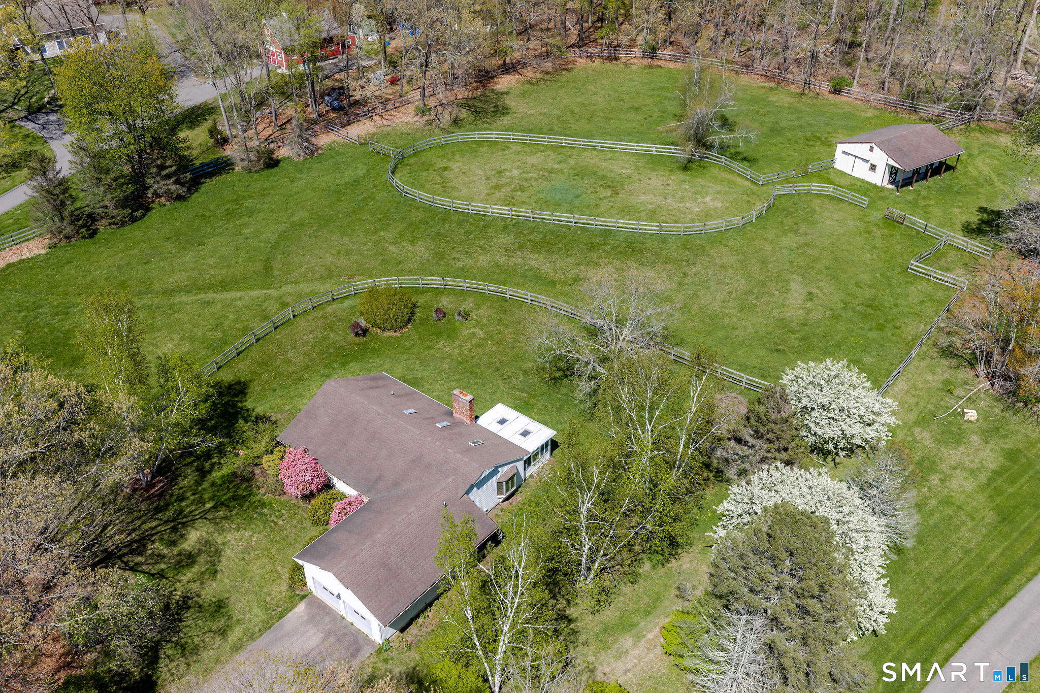 123 Mine Hill Road New Milford, CT 06776 - Photo 1 of 36 an aerial view of a residential houses with outdoor space and trees all around